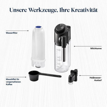 Magnifica Start ECAM220.91.B- Perfetto Kaffeevollautomat mit LatteCrema-Milchaufschäumer,4 One-Touch-Getränke,Soft-Touch-Bedienfeld,Cappuccino,Espresso Kaffeemaschine,Schwarz