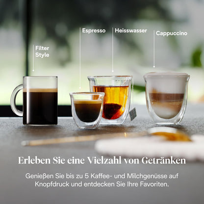 Magnifica Start ECAM220.91.B- Perfetto Kaffeevollautomat mit LatteCrema-Milchaufschäumer,4 One-Touch-Getränke,Soft-Touch-Bedienfeld,Cappuccino,Espresso Kaffeemaschine,Schwarz