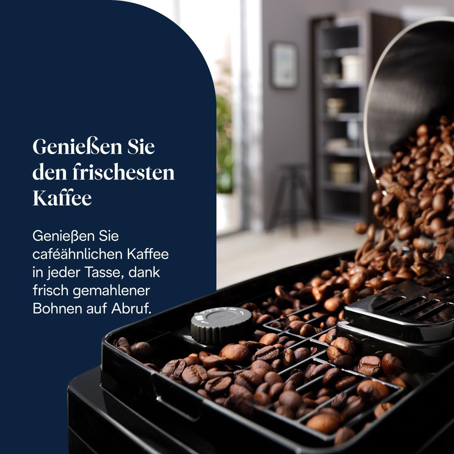 Magnifica Start ECAM220.91.B- Perfetto Kaffeevollautomat mit LatteCrema-Milchaufschäumer,4 One-Touch-Getränke,Soft-Touch-Bedienfeld,Cappuccino,Espresso Kaffeemaschine,Schwarz